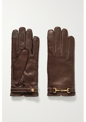 Agnelle - Embellished Leather Gloves - Brown - 6.5,7,7.5,8,8.5