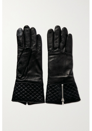 Agnelle - Tess Quilted Leather Gloves - Black - 6.5,7,7.5,8,8.5
