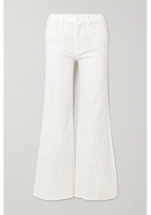 Mother - + Net Sustain The Roller Fray Frayed High-rise Wide-leg Jeans - White - 23,24,25,26,27,28,29,30,31,32