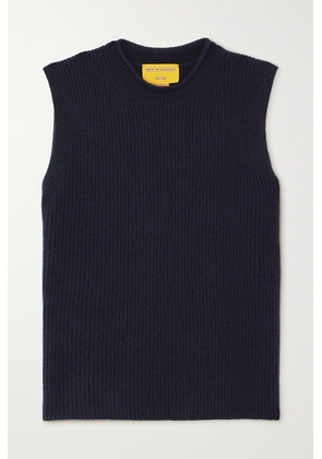 Guest In Residence - Layer Up! Ribbed Cashmere Vest - Blue - x small,small,medium,large,x large