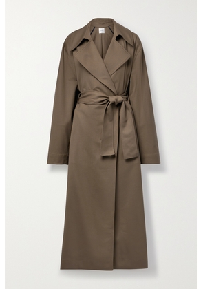 LESET - Jane Belted Wool-blend Twill Trench Coat - Brown - x small,small,medium,large,x large