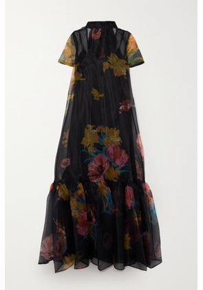 STAUD - Calluna Tie-neck Tiered Floral-print Organza Gown - Multi - x small,small,medium,large,x large