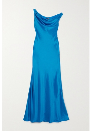 STAUD - Ashanti One-shoulder Draped Satin Gown - Blue - x small,small,medium,large,x large