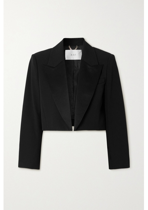 A.L.C. - Anderson Cropped Satin-trimmed Twill Blazer - Black - US0,US2,US4,US6,US8,US10,US12,US14