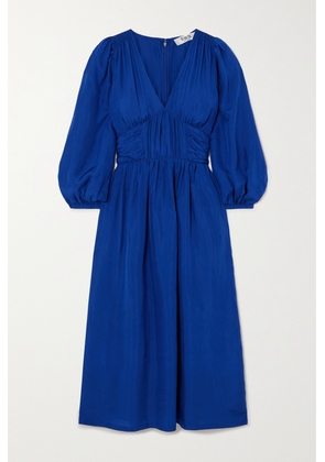 Sea - Fabiola Ruched Silk-habotai Midi Dress - Blue - US0,US2,US4,US6,US8,US10,US12