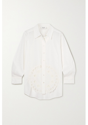 Sea - Arabella Cutout Embroidered Cotton Shirt - Cream - xx small,x small,small,medium,large,x large