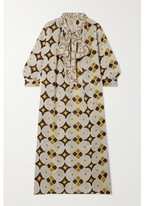Yvonne S - + Net Sustain Bow Printed Linen-gauze Maxi Dress - Cream - x small,small,medium,large,x large
