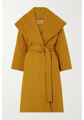 Another Tomorrow - + Net Sustain Belted Padded Organic Cotton Coat - Gold - x small,small,medium,large,x large
