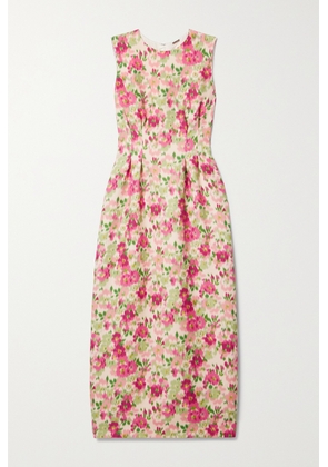 Adam Lippes - Ophelia Pleated Floral-print Wool And Silk-blend Midi Dress - Multi - US4,US6,US8
