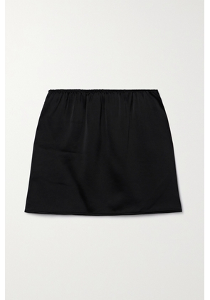 LESET - Barb Satin Mini Skirt - Black - x small,small,medium,large,x large