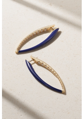 Melissa Kaye - Cristina Large 18-karat Gold, Diamond And Enamel Earrings - One size