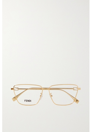 Fendi - Baguette Square-framed Gold-tone Optical Glasses - One size