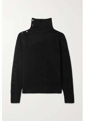 Proenza Schouler - Button-detailed Cashmere-blend Turtleneck Sweater - Black - x small,small,medium,large