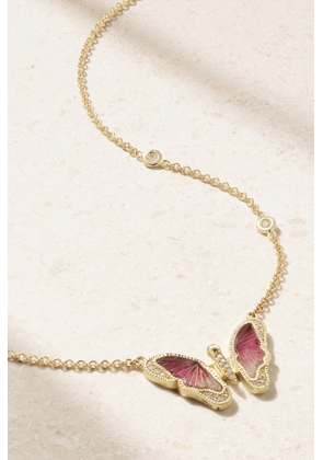 Jacquie Aiche - Butterfly 14-karat Gold, Tourmaline And Diamond Necklace - One size