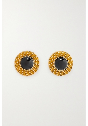 SAINT LAURENT - Gold-tone Resin Clip Earrings - Black - One size