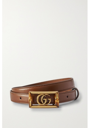 Gucci - Gg Marmont Bamboo-embellished Leather Belt - Brown - 75,80,85,90