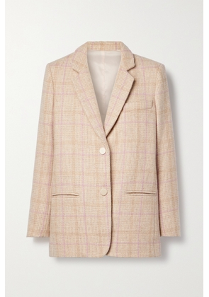 LoveShackFancy - Denzel Checked Houndstooth Wool Blazer - Pink - xx small,x small,small,medium,large,x large