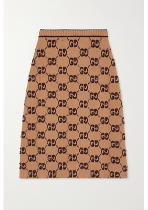 Gucci - Wool-jacquard Midi Skirt - Brown - XS,S,M,L,XL