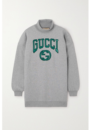 Gucci - Appliquéd Cotton-jersey Sweatshirt - Gray - XXS,XS,S,M,L