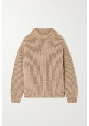 Anine Bing - Sydney Ribbed-knit Turtleneck Sweater - Neutrals - x small,small,medium,large