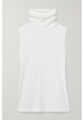 L'AGENCE - Ceci Ribbed Stretch-modal Turtleneck Top - White - x small,small,medium,large,x large