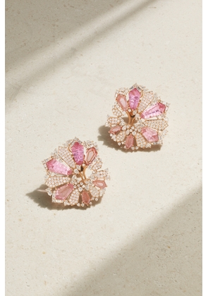 Ananya - 18-karat Rose Gold, Tourmaline And Diamond Earrings - Pink - One size