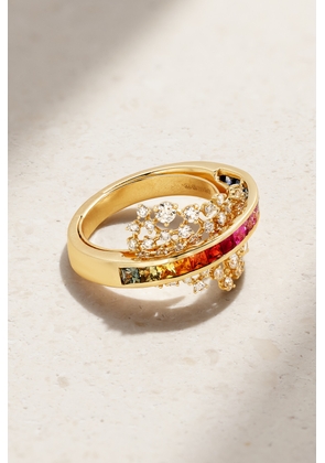Ananya - Scatter Rainbow Energy 18-karat Gold, Diamond And Sapphire Ring - Multi - 6,7