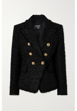 Balmain - Fringed Cotton-blend Bouclé-tweed Jacket - Black - FR34,FR36,FR38,FR40,FR42,FR44,FR46
