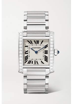 Cartier - Tank Française 25.05mm Medium Stainless Steel And Diamond Watch - Silver - One size