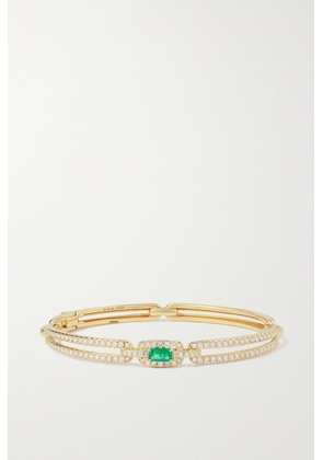 David Yurman - Stax 18-karat Gold, Diamond And Emerald Bracelet - Green - One size
