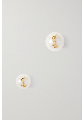SAINT LAURENT - Gold-tone Faux Pearl Earrings - One size