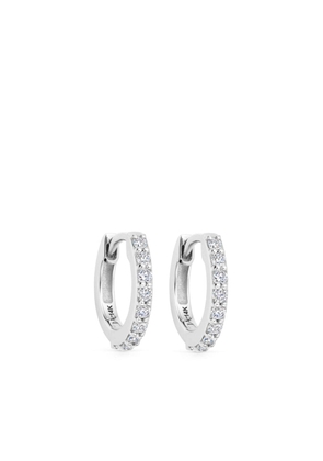 Astley Clarke 14kt recycled white gold Halo diamond huggie earrings - Silver