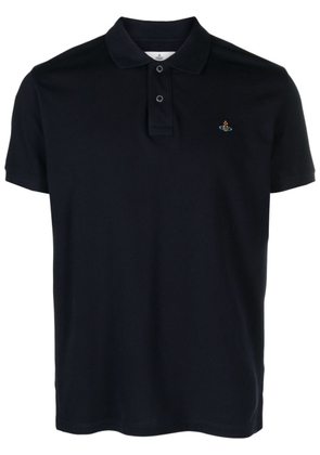 Vivienne Westwood Orb-embroidered cotton polo shirt - Blue