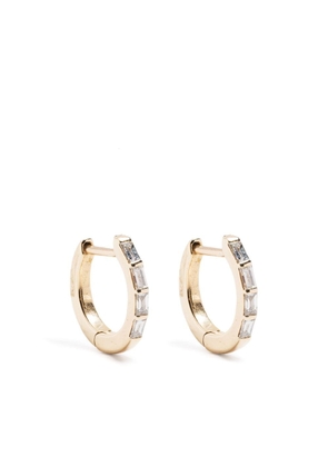 HESTIA 14kt yellow gold Linear diamond huggie earrings