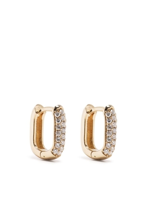 HESTIA 14kt yellow gold Quadrant diamond hoop earrings