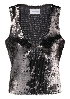 16Arlington sequin-embellished sleeveless top - Grey
