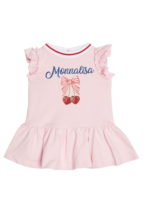 Monnalisa Baby embellished cotton-blend dress