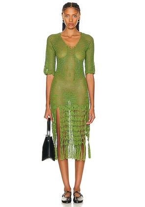 BODE Flint Dress in Apple Green - Green. Size M (also in ).