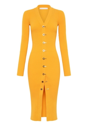 Dion Lee ribbed cardigan dress - Yellow