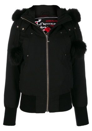 Moose Knuckles fur hooded jacket - Black