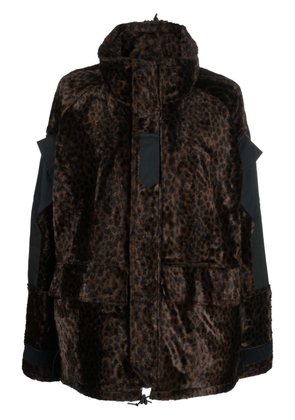 Junya Watanabe panelled faux-fur jacket - Black