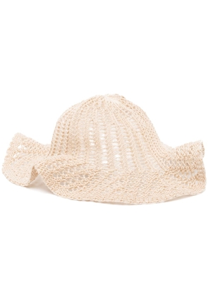 Isa Boulder crochet-knit bucket hat - Neutrals