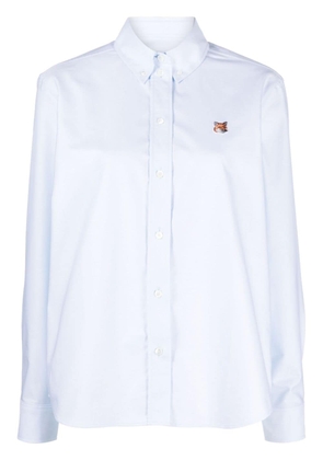 Maison Kitsuné Fox Head-appliqué cotton shirt - Blue