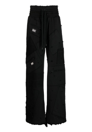 Dolce & Gabbana patchwork wide-leg track pants - Black