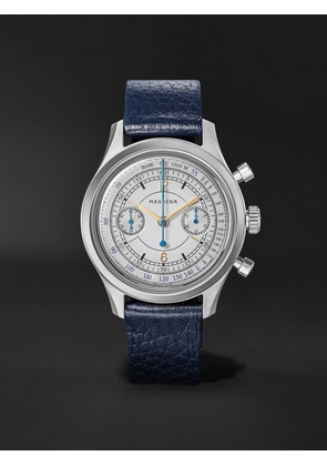 Massena LAB - Archetype 1.1 Limited Edition Hand-Wound Chronograph 42mm Stainless Steel and Textured-Leather Watch - Men - White