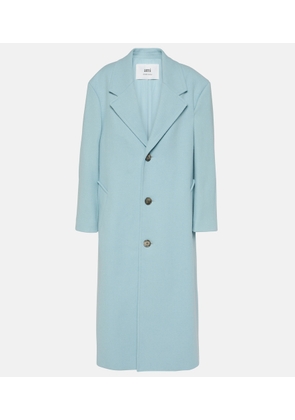 Ami Paris Single-breasted wool-blend gabardine coat