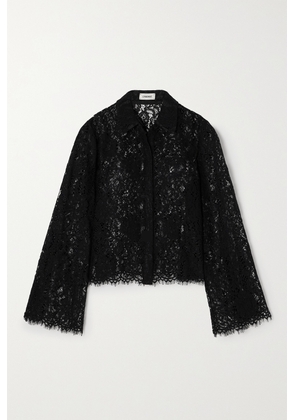 L'AGENCE - Carter Guipure Lace Shirt - Black - x small,small,medium,large,x large