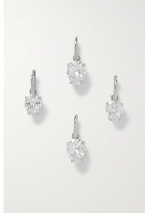 Roxanne Assoulin - Girl Baby Drop Set Of Two Silver-tone Cubic Zirconia Earrings - One size