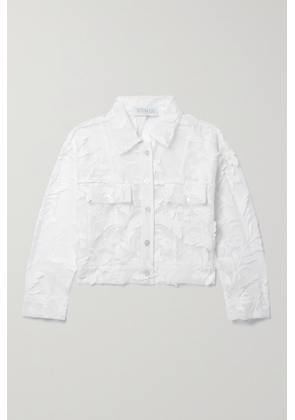 WAIMARI - + Net Sustain Alora Cropped Embroidered Appliquéd Tulle Jacket - White - x small,small,medium,large,x large