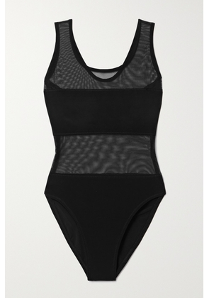 Norma Kamali - Mio Stretch-mesh-paneled Swimsuit - Black - xx small,x small,small,medium,large,x large